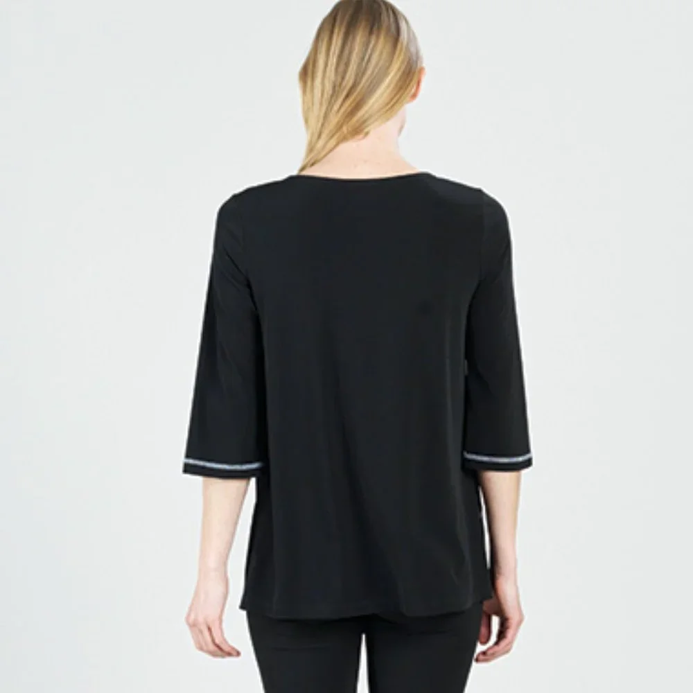 NWT Black tunic top with white angular lines by Clara Sunwoo. - Picture 3 of 3